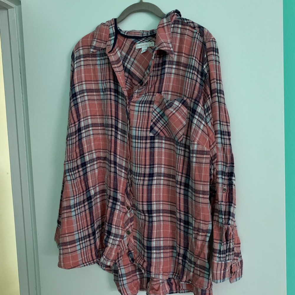 Plaid button down.